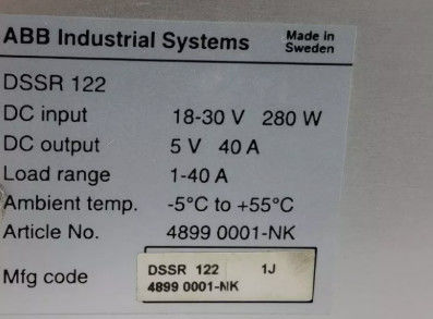DSSR 122 48990001-NK ABB Pow. Supply Unit for DC-input